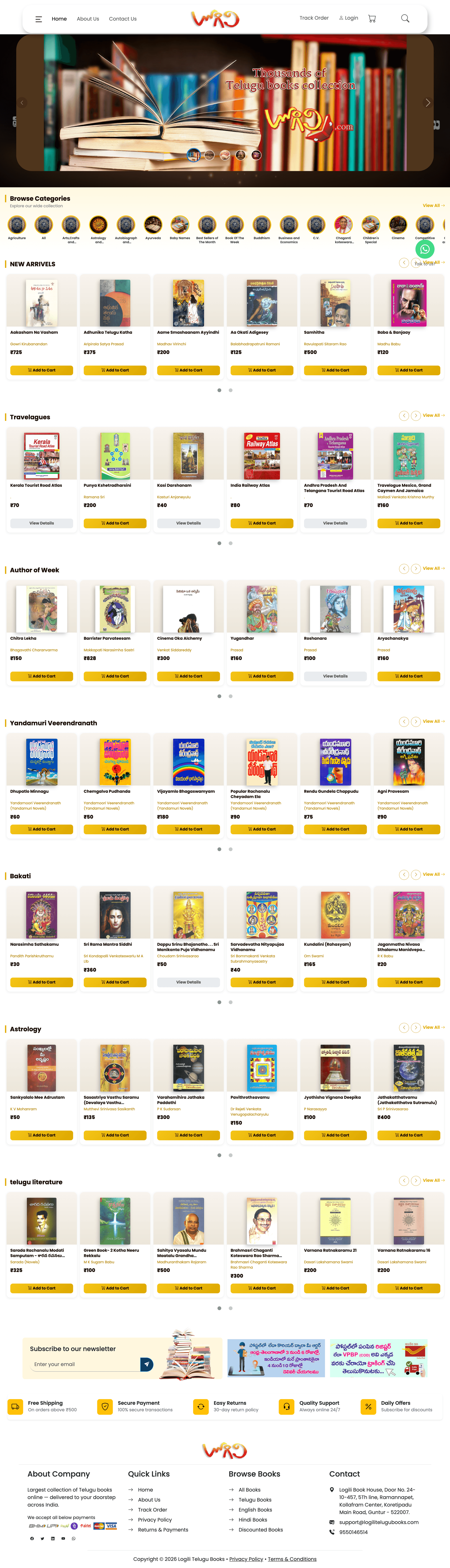 Homepage — the storefront we built from scratch